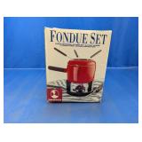 Roshco Porcelain Enamel Fondue Set
