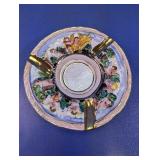 Decorative Glass Ashtray Floral Design