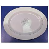 Oval Serving Platter Floral Center Design
