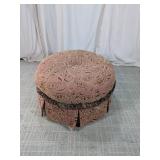 Round Upholstered Rolling Ottoman