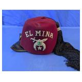 El Mina Shriners Fez Hat Maroon
