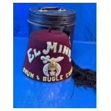El Mina Shriners Fez Hat with Case