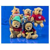 (5)Collectible Winnie the Pooh Plush Toys Lot