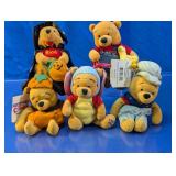 (5)Vintage Disney Winnie the Pooh Plush Toys Lot
