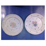 Set of 2 Floral Glass Dinner Plates