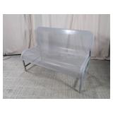 Gray Steel Mesh Wait Bench