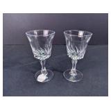 (2)Vintage Swirl Pattern Stemmed Glass Duo