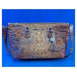 Brahmin Croc Embossed Shoulder Handbag