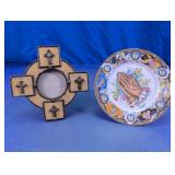 Religious Décor Plate & Photo Frame Set