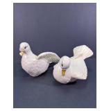White Porcelain Dove Figurine Pair