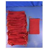 Set of Red Drawstring Gift Bags