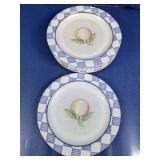 (8)Vintage Peach Design Dinner Plates Lot