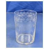 Vintage Style Etched Glass Tumbler
