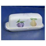Ceramic Butter Dish with Fruit Design