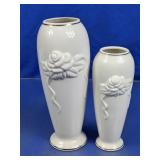 White Ceramic Floral Vases