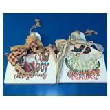Cowboy Christmas Decorative Sign Pair