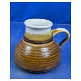 Ceramic Brown Ribbed Mug
