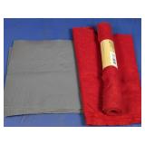Gray Fabric Squares & Red Fabric Roll