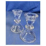 Clear Glass Candlestick Holders