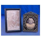 2 Vtg Unique Framed desktop Photos