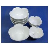 White Floral-Shaped Bowl Set
