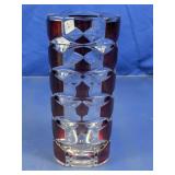 Vintage Clear & Ruby Red Crystal Vase