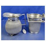 (2)Vintage Silver Plate Pitcher & Ice Bucket Duo