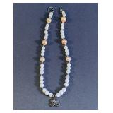 Drama Mask Charm Necklace with Moonstone Beads