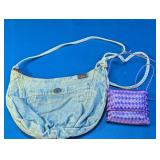 Shane Denim & Purple Woven Crossbody Bags