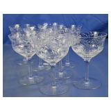 Etched Stemmed Sherbet Glasses