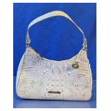 Brahmin White Croc Embossed Shoulder Handbag