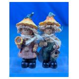 Pair of Wooden Scarecrow Figurines