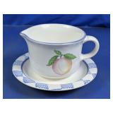 (2)Ceramic Peach Gravy Boat w/Matching Saucer