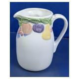 Vintage Ceramic Fruit Embossed Pitcher