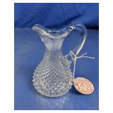 Clear Glass Hobnail Cruet Pitcher