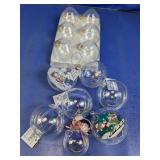 Mixed Clear & Iridescent Christmas Ornaments Lot