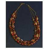 Multi-Strand Jasper and Agate Beaded Necklace