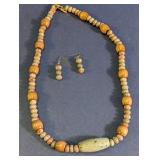 Earth Tone Beaded Necklace and Earring Set
