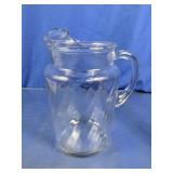Vintage Clear Glass Spiral Swirl Pitcher