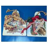 Western Christmas Decorative Sign Pair