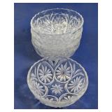 Starburst Pattern Glass Fruit Bowls