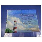 Footprints in the Sand Lighthouse Themed Mat