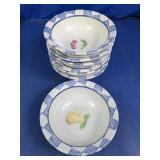 (7)Vintage Ceramic Fruit Pattern Bowls Lot