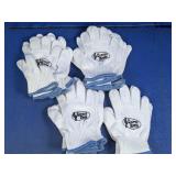 Cactus Rope White Knit Work Gloves with Blue Trim