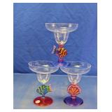 Colorful Fish & Shell Plastic Margarita Glasses