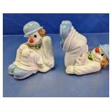 Clown Figurine Ceramic Pair