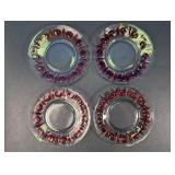 4 Indiana Ruby Flash Colony Plates