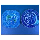 Antique Willow & Polychrome Plate