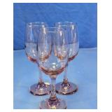 Pink Stemmed Wine Glasses Set