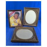 (3) Vintage Ornate & Solid Oak Photo Frames